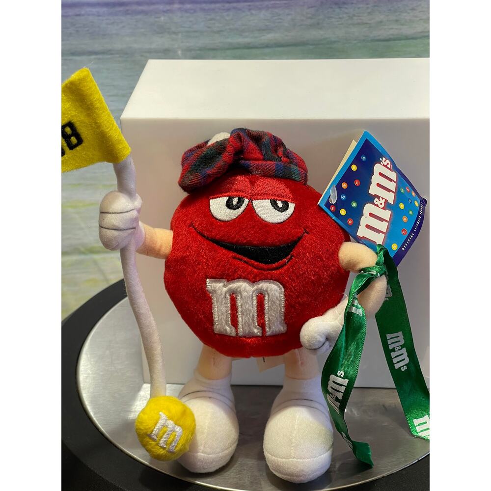 NWT Red M & M 7" Golf Plush with Hat & Hole Marker Galerie 2001 Collectible